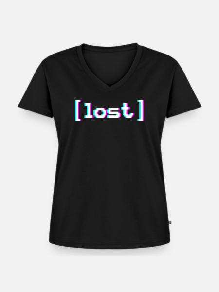 Lost Vaporwave - Frauen Premium Bio T-Shirt mit V-Ausschnitt - Schwarz