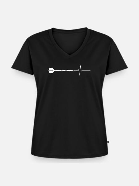 Dart Dartpfeil Dartscheibe - Frauen Premium Bio T-Shirt mit V-Ausschnitt - Schwarz