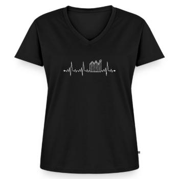 Trader Trading Gift Shares Exchange Divide - Women's Premium Organic V-neck T-shirt - black - Front - AI Model Female 172 light (172cm)