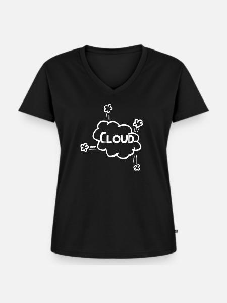 Cloud IT - Frauen Premium Bio T-Shirt mit V-Ausschnitt - Schwarz