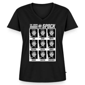 Star Trek Discovery Moods of Spock - Women's Premium Organic V-neck T-shirt - black - Front - AI Model Female 172 light (172cm)