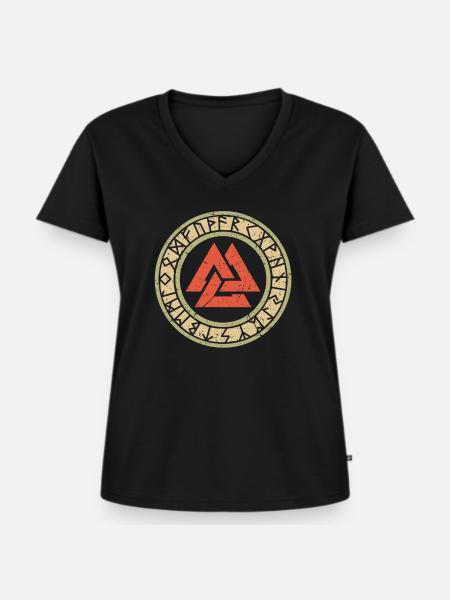 Germanen - Frauen Premium Bio T-Shirt mit V-Ausschnitt - Schwarz