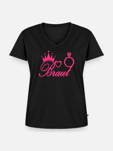 Die Braut - Frauen Premium Bio T-Shirt mit V-Ausschnitt - Schwarz