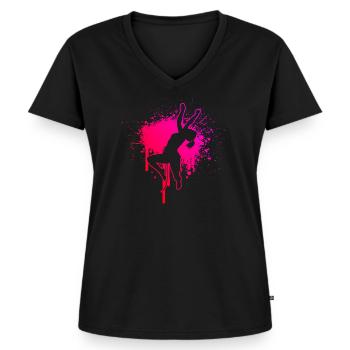 Escalade de bloc Escalade pour femmes Escalade - T-shirt encolure en V Premium bio Femme - noir - Devant - AI Model Female 172 light (172cm)