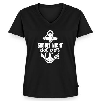 Sabbel Nich Dat Geit Geschenk Norddeutsch Ostsee N - Frauen Premium Bio T-Shirt mit V-Ausschnitt - Schwarz - Vorne - AI Model Female 172 light (172cm)
