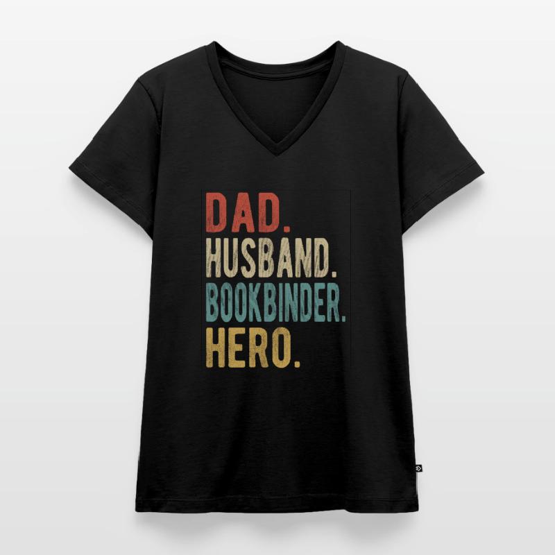 Buchbinder Papa Ehemann Held Frauen Premium Bio T-Shirt mit V-Ausschnitt
