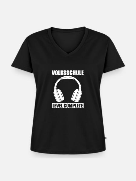 Volksschule Abschluss Abschlussklasse Geschenk - Frauen Premium Bio T-Shirt mit V-Ausschnitt - Schwarz