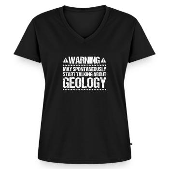 Geologe Geologe Geologe Geologia Geologin - Maglietta ecologica premium da donna con scollo a V - nero - Fronte - AI Model Female 172 light (172cm)