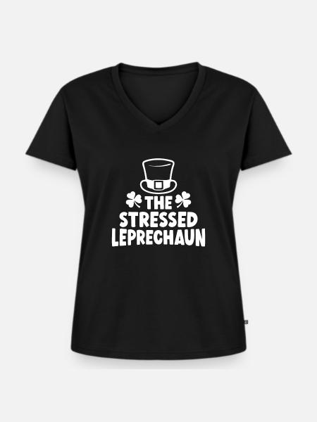 Der gestresste Kobold - Frauen Premium Bio T-Shirt mit V-Ausschnitt - Schwarz