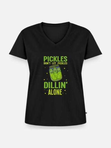 Funny Pickle - Frauen Premium Bio T-Shirt mit V-Ausschnitt - Schwarz