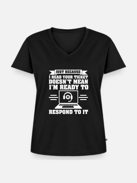 Tech Support - Frauen Premium Bio T-Shirt mit V-Ausschnitt - Schwarz