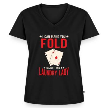 Poker - Vrouwen Premium Bio T-shirt met V-hals - zwart - Voor - AI Model Female 172 light (172cm)