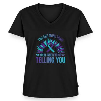 Suicides prevention suicide counselor - Women's Premium Organic V-neck T-shirt - black - Front - AI Model Female 172 light (172cm)