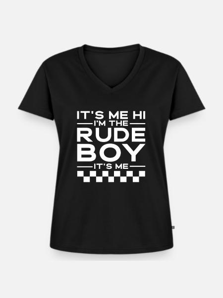 Ska boy ska music - Frauen Premium Bio T-Shirt mit V-Ausschnitt - Schwarz
