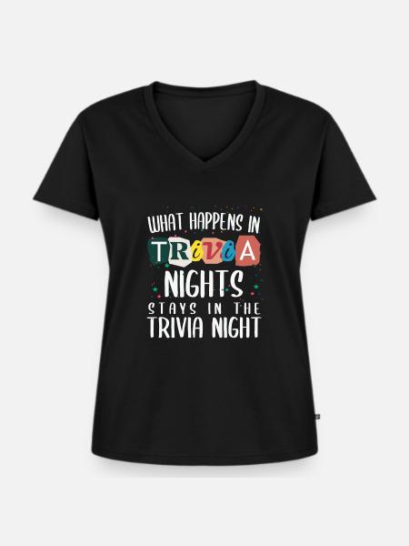 Trivia Night Host - Frauen Premium Bio T-Shirt mit V-Ausschnitt - Schwarz