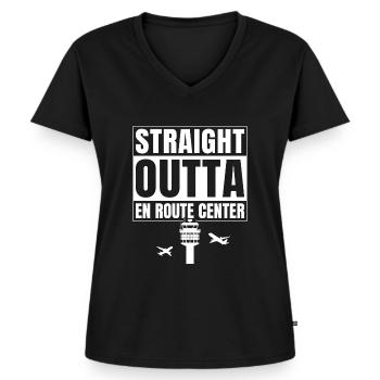Air traffic controller - Women's Premium Organic V-neck T-shirt - black - Front - AI Model Female 172 light (172cm)