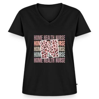 Leopard Home Health Nurse Life - Women's Premium Organic V-neck T-shirt - black - Front - AI Model Female 172 light (172cm)