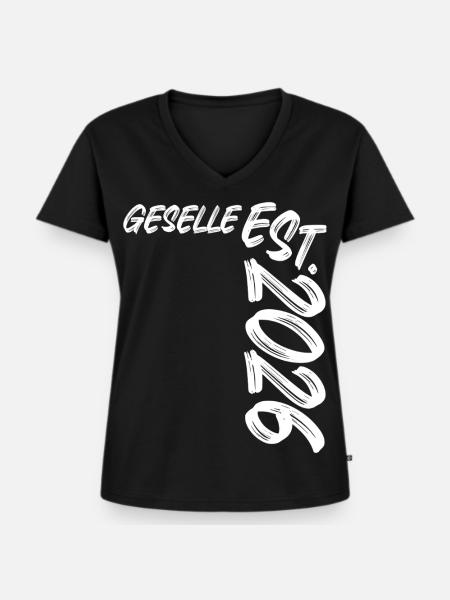 Geselle Est. 2026 - Frauen Premium Bio T-Shirt mit V-Ausschnitt - Schwarz