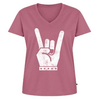 Rock And Roll - Frauen Premium Bio T-Shirt mit V-Ausschnitt - Mauve - Vorne - AI Model Female 172 dark (172cm)