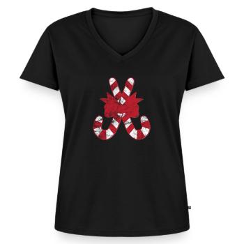 Weihnachten - Frauen Premium Bio T-Shirt mit V-Ausschnitt - Schwarz - Vorne - AI Model Female 172 light (172cm)