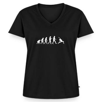 Pilates - T-shirt encolure en V Premium bio Femme - noir - Devant - AI Model Female 172 light (172cm)