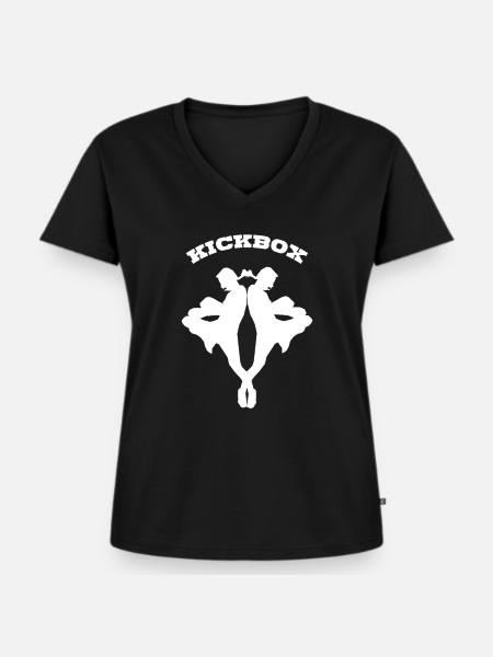 Kickboxing - Frauen Premium Bio T-Shirt mit V-Ausschnitt - Schwarz