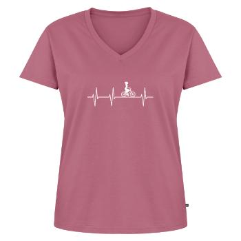 Fahrradfahrerin Fahrrad Fahrradfahren lustig - Frauen Premium Bio T-Shirt mit V-Ausschnitt - Mauve - Vorne - AI Model Female 172 dark (172cm)