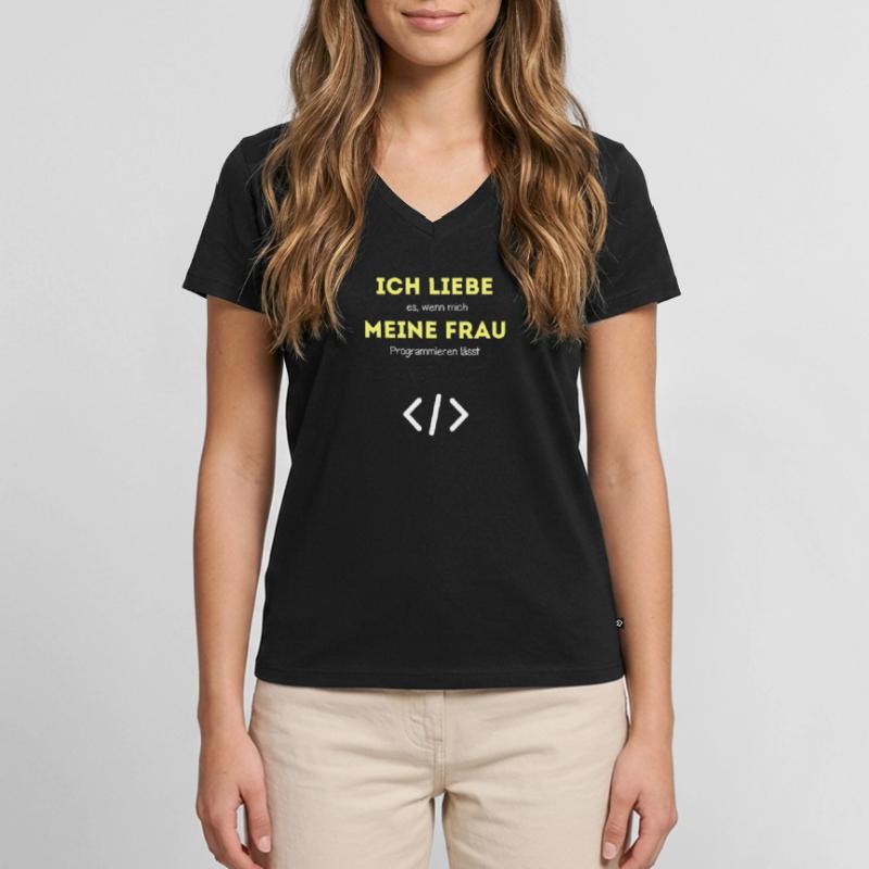Programmierer lustiger Spruch Java Programmieren Frauen Premium Bio T-Shirt mit V-Ausschnitt