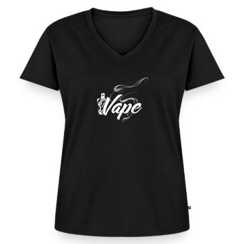 Vape - Frauen Premium Bio T-Shirt mit V-Ausschnitt - Schwarz - Vorne - AI Model Female 172 light (172cm)