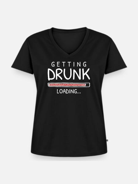 Betrunkenes Laden - Frauen Premium Bio T-Shirt mit V-Ausschnitt - Schwarz