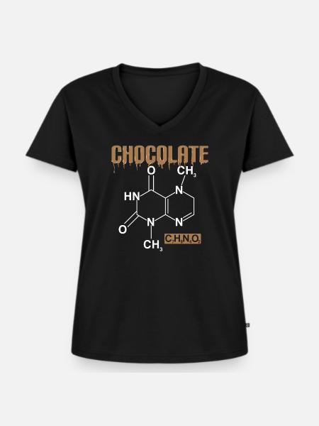 Schokoladen Formel - Schokolade Geschenk - Frauen Premium Bio T-Shirt mit V-Ausschnitt - Schwarz