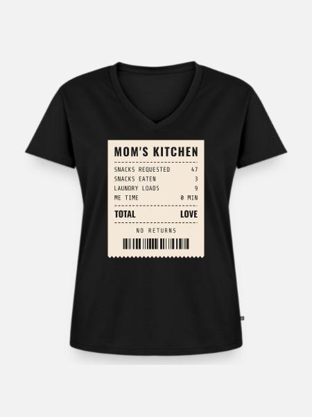 Mamas Küchenquittung Snacks angefordert - Frauen Premium Bio T-Shirt mit V-Ausschnitt - Schwarz