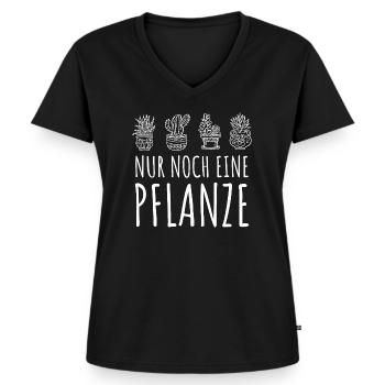 Nur noch eine Pflanze | Lustiges Gärtner Geschenk - Frauen Premium Bio T-Shirt mit V-Ausschnitt - Schwarz - Vorne - AI Model Female 172 light (172cm)
