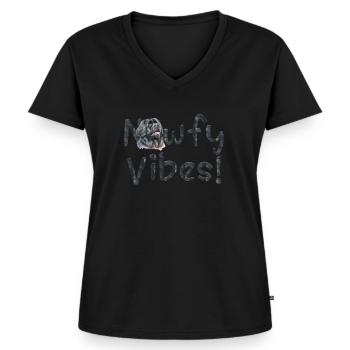 Newfoundlander - Women's Premium Organic V-neck T-shirt - black - Front - AI Model Female 172 light (172cm)