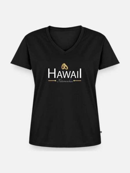 Flitterwochen Hawaii - Frauen Premium Bio T-Shirt mit V-Ausschnitt - Schwarz