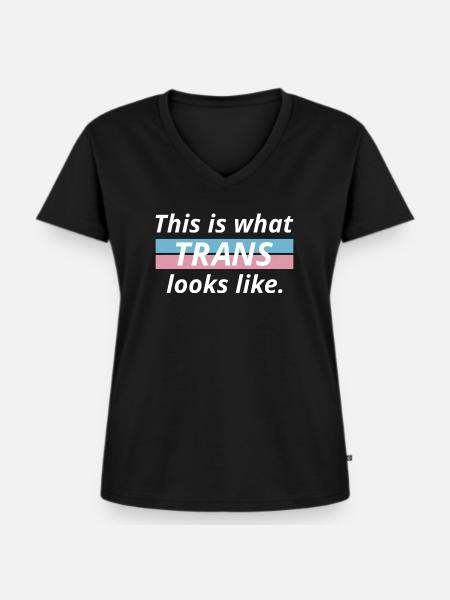 So sieht Trans aus - Frauen Premium Bio T-Shirt mit V-Ausschnitt - Schwarz