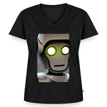 Robot Future Technology Science Android - Women's Premium Organic V-neck T-shirt - black - Front - AI Model Female 172 light (172cm)
