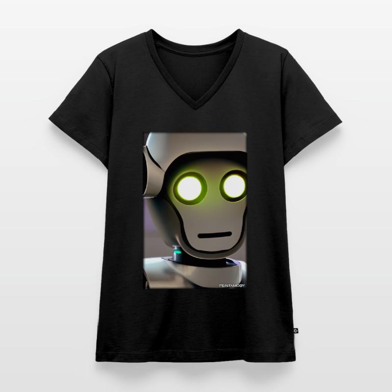Robot Future Technology Science Android T-shirt encolure en V Premium bio Femme