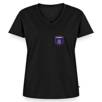 Géorgie - T-shirt encolure en V Premium bio Femme - noir - Devant - AI Model Female 172 light (172cm)