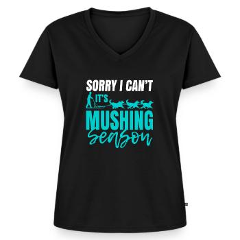 Sled Dog Racing Sled Dog Gift - Women's Premium Organic V-neck T-shirt - black - Front - AI Model Female 172 light (172cm)