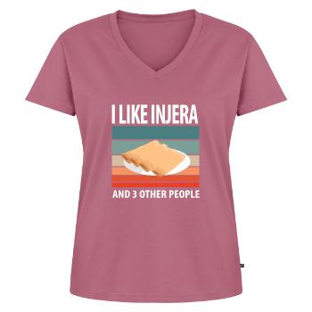 Traditionelles äthiopisch-eritreisches Brot - Frauen Premium Bio T-Shirt mit V-Ausschnitt - Mauve - Vorne - AI Model Female 172 dark (172cm)