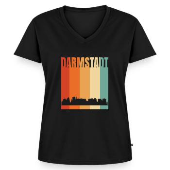 Darmstadt - T-shirt encolure en V Premium bio Femme - noir - Devant - AI Model Female 172 light (172cm)