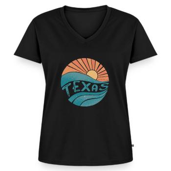 Texas - T-shirt encolure en V Premium bio Femme - noir - Devant - AI Model Female 172 light (172cm)