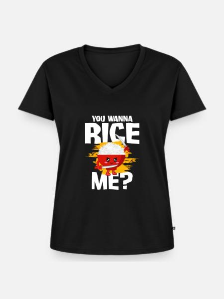 Reis - Frauen Premium Bio T-Shirt mit V-Ausschnitt - Schwarz