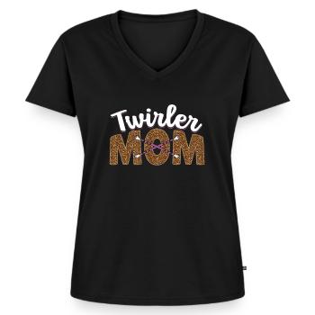 Bâton Twirling Bâton Twirler cadeau - T-shirt encolure en V Premium bio Femme - noir - Devant - AI Model Female 172 light (172cm)