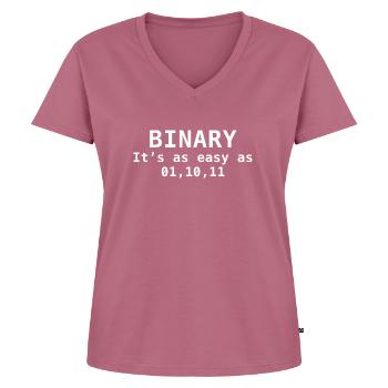 Binär ist so einfach wie 01 10 11 - Frauen Premium Bio T-Shirt mit V-Ausschnitt - Mauve - Vorne - AI Model Female 172 dark (172cm)