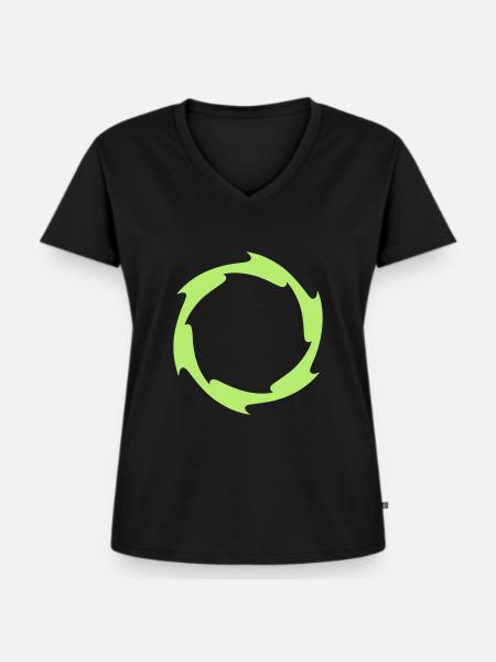 Feuerball - Frauen Premium Bio T-Shirt mit V-Ausschnitt - Schwarz
