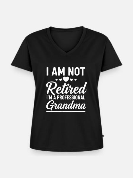 Ich bin berufstätige Großmutter - Frauen Premium Bio T-Shirt mit V-Ausschnitt - Schwarz