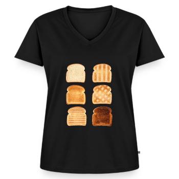 Toast Arten Brot Toast Frühstück - Frauen Premium Bio T-Shirt mit V-Ausschnitt - Schwarz - Vorne - AI Model Female 172 light (172cm)