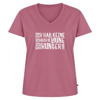 Faim et mauvaise humeur - T-shirt encolure en V Premium bio Femme - mauve - Devant - AI Model Female 172 dark (172cm)
